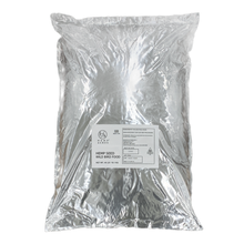 Load image into Gallery viewer, Photo of a 40 pound silver foil bag of hemp seed for wild bird feed
